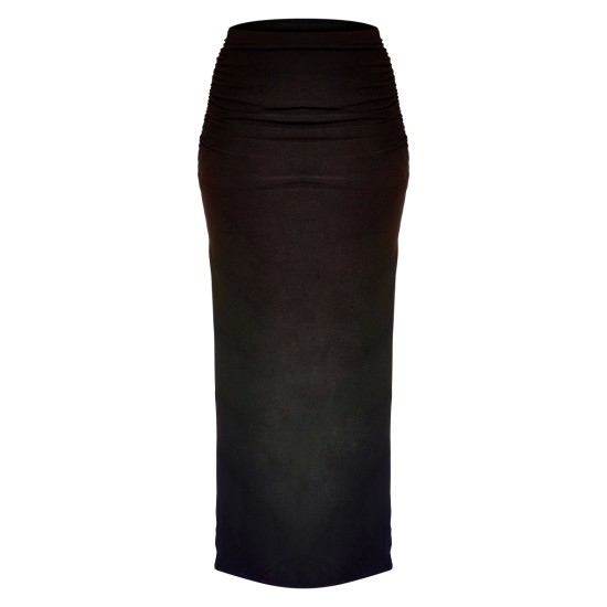 Black Soft Touch Ruched Back Maxi Skirt Black Soft Touch Ruched Back Maxi Skirt