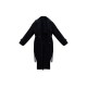 Plus Black Oversized Double Breasted Military Trim Coat