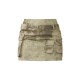 Khaki Washed Twill Cargo Micro Mini Skirt Khaki Washed Twill Cargo Micro Mini Skirt