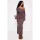 Chocolate Heavy Brushed Asymmetric Maxi Dress Chocolate Heavy Brushed Asymmetric Maxi Dress