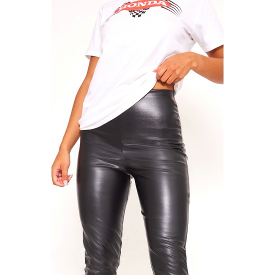 Black Faux Leather High Waisted Leggings Black Faux Leather High Waisted Leggings