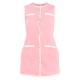 Pink Contrast Detailed Pearl Button Woven Romper Pink Contrast Detailed Pearl Button Woven Romper
