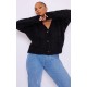 Plus Black Space Dye Chunky Knit Cardigan Plus Black Space Dye Chunky Knit Cardigan