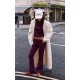 Burgundy Premium Soft Touch Skinny Flare Pants Burgundy Premium Soft Touch Skinny Flare Pants