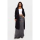 Black Ribbed Knitted Midi Cardigan Black Ribbed Knitted Midi Cardigan