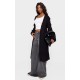 Black Ribbed Knitted Midi Cardigan Black Ribbed Knitted Midi Cardigan