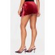 Burgundy Velvet Oversized Bow Diamante Trim Mini Skirt Burgundy Velvet Oversized Bow Diamante Trim Mini Skirt
