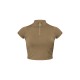 Olive Washed Zip Up Rib Panel Top Olive Washed Zip Up Rib Panel Top