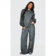 PRETTYLITTLETHING Washed Charcoal Premium Waist Wide Leg Sweatpants PRETTYLITTLETHING Washed Charcoal Premium Waist Wide Leg Sweatpants