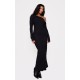 Black Heavy Brushed Asymmetric Ruched Maxi Dress Black Heavy Brushed Asymmetric Ruched Maxi Dress