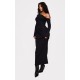 Black Heavy Brushed Asymmetric Ruched Maxi Dress Black Heavy Brushed Asymmetric Ruched Maxi Dress