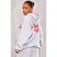 Grey Marl Cherry Print Oversized Hoodie Grey Marl Cherry Print Oversized Hoodie