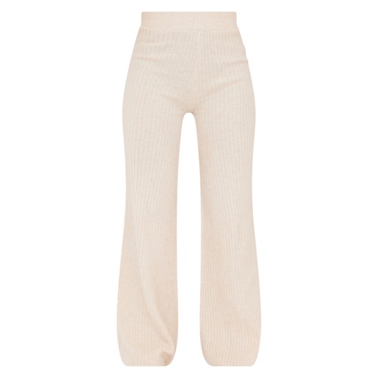 Oatmeal Luxe Rib Knit Wide Leg Pants Oatmeal Luxe Rib Knit Wide Leg Pants