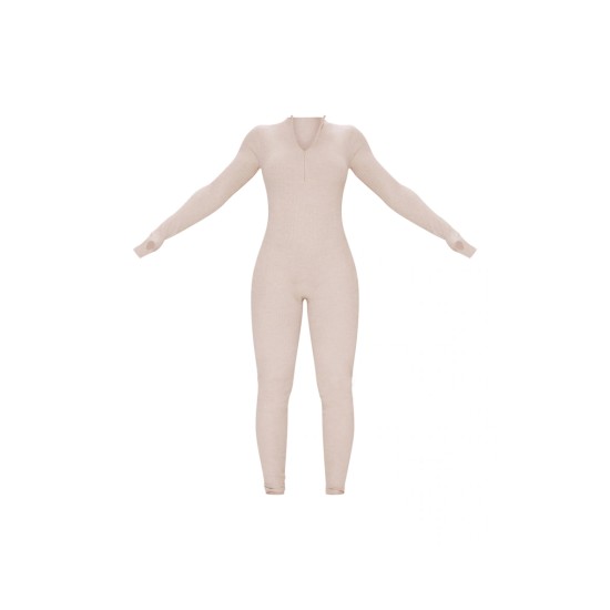 Stone Zip Detail Knitted Jumpsuit Stone Zip Detail Knitted Jumpsuit