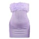 Lilac Glitter Corset Feather Bandeau Bodycon Dress Lilac Glitter Corset Feather Bandeau Bodycon Dress