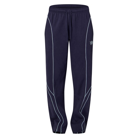 PRETTYLITTLETHING Navy Embroidered Contrast Piping Straight Leg Sweatpants PRETTYLITTLETHING Navy Embroidered Contrast Piping Straight Leg Sweatpants