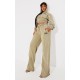 PRETTYLITTLETHING Shape Olive Washed Wide Leg Sweatpants PRETTYLITTLETHING Shape Olive Washed Wide Leg Sweatpants