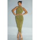 Gold Glitter Plisse Ruched One Shoulder Midi Dress Gold Glitter Plisse Ruched One Shoulder Midi Dress