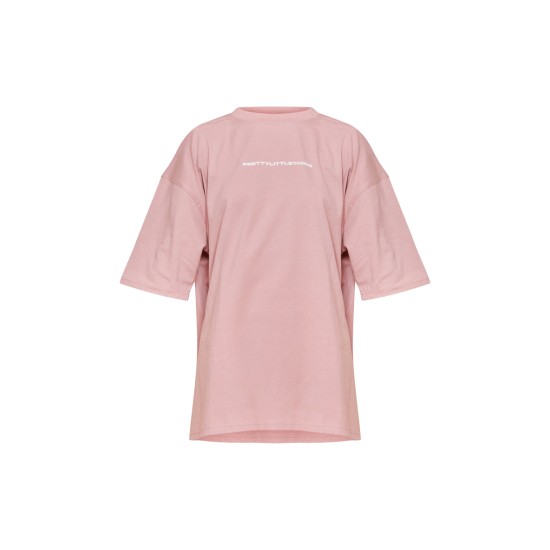 PRETTYLITTLETHING Light Pink Printed Oversized T-shirt PRETTYLITTLETHING Light Pink Printed Oversized T-shirt