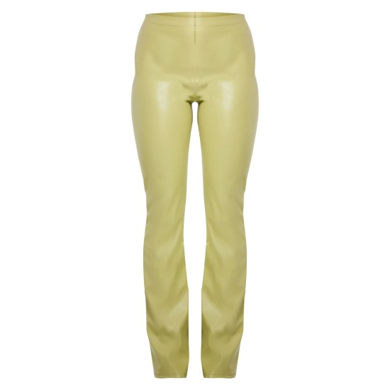 Olive Faux Leather High Waisted Flared Pants Olive Faux Leather High Waisted Flared Pants