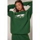 PRETTYLITTLETHING Forest Green Embroidered Contrast Oversized Sweatshirt PRETTYLITTLETHING Forest Green Embroidered Contrast Oversized Sweatshirt