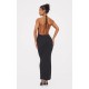 Black Fine Knit Halterneck Maxi Dress Black Fine Knit Halterneck Maxi Dress