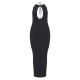 Black Fine Knit Halterneck Maxi Dress Black Fine Knit Halterneck Maxi Dress