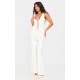 Cream Woven Lace Up Detail Plunge Sleeveless Top Cream Woven Lace Up Detail Plunge Sleeveless Top