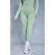 Khaki Acid Wash Seamless Rib High Waist Gym Leggings Khaki Acid Wash Seamless Rib High Waist Gym Leggings