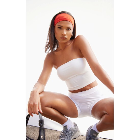 White Snatched Sculpt Bandeau Top White Snatched Sculpt Bandeau Top