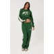 PRETTYLITTLETHING Forest Green Embroidered Contrast Straight Leg Sweatpants PRETTYLITTLETHING Forest Green Embroidered Contrast Straight Leg Sweatpants