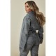 Washed Grey Denim Cropped Shirt Washed Grey Denim Cropped Shirt