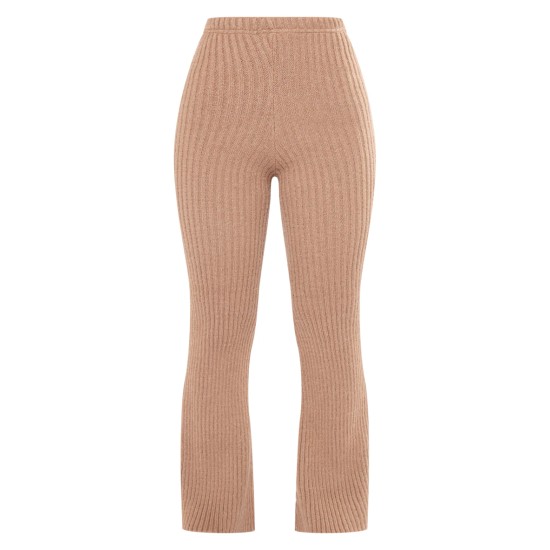 Petite Mocha Rib Knit Wide Leg Pant Petite Mocha Rib Knit Wide Leg Pant