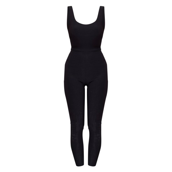 Black Slinky Sleeveless Scoop Neck Jumpsuit Black Slinky Sleeveless Scoop Neck Jumpsuit