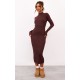 Chocolate Turtle Neck Knitted Bodycon Maxi Dress Chocolate Turtle Neck Knitted Bodycon Maxi Dress