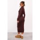 Chocolate Turtle Neck Knitted Bodycon Maxi Dress Chocolate Turtle Neck Knitted Bodycon Maxi Dress