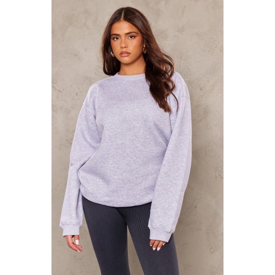 Ash Grey Oversized Cropped Crewneck Sweatshirt Ash Grey Oversized Cropped Crewneck Sweatshirt