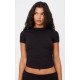 Black Cotton Side Cap Sleeve Ruched Top Black Cotton Side Cap Sleeve Ruched Top