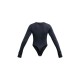 PRETTYLITTLETHING Charcoal Logo Print Long Sleeve Bodysuit PRETTYLITTLETHING Charcoal Logo Print Long Sleeve Bodysuit