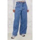 Mid Blue Wash Seam Detail Wide Leg Denim Jeans Mid Blue Wash Seam Detail Wide Leg Denim Jeans