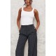 Tall Black Pinstripe Tailored Wide Leg Pants Tall Black Pinstripe Tailored Wide Leg Pants