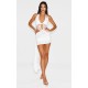 White Lace Extreme Cut Out Frill Detail Mini Dress White Lace Extreme Cut Out Frill Detail Mini Dress