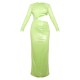 Lime Sequin Cut Out Long Sleeve Maxi Dress Lime Sequin Cut Out Long Sleeve Maxi Dress