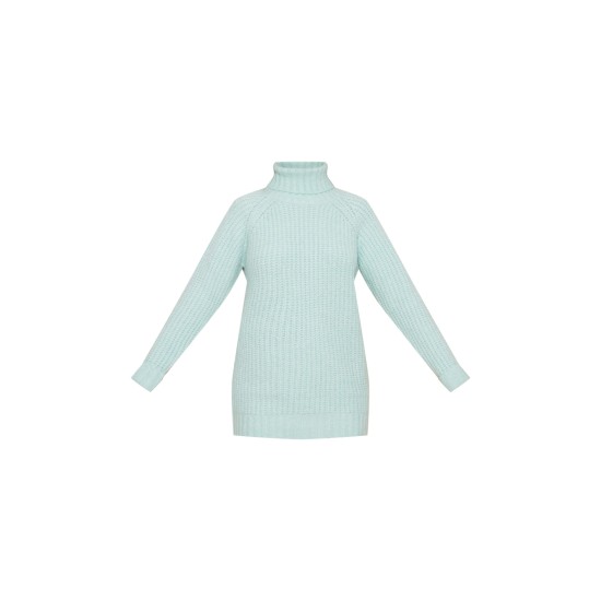 Sage Rolled Neck Super Chunky Knit Sweater Dress Sage Rolled Neck Super Chunky Knit Sweater Dress