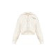 PRETTYLITTLETHING Cream Premium Print Zip Front Hoodie PRETTYLITTLETHING Cream Premium Print Zip Front Hoodie