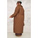 Plus Dark Brown Maxi Belted Quilted Coat Plus Dark Brown Maxi Belted Quilted Coat