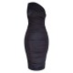 Petite Black Slinky Ruched One Shoulder Longline Midi Dr Petite Black Slinky Ruched One Shoulder Longline Midi Dr