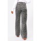 Brown Leopard Print Denim Wide Leg Denim Jean Brown Leopard Print Denim Wide Leg Denim Jean