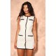 Cream Contrast Detail Pearl Button Woven Romper Cream Contrast Detail Pearl Button Woven Romper