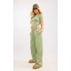 Olive Washed Oversized Low Rise Wide Leg Sweatpants Olive Washed Oversized Low Rise Wide Leg Sweatpants
